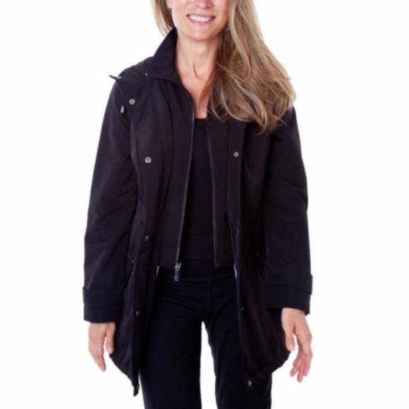 HFX Womens Rain Jacket Coat Black Hooded Jacket - Picture 5 of 5